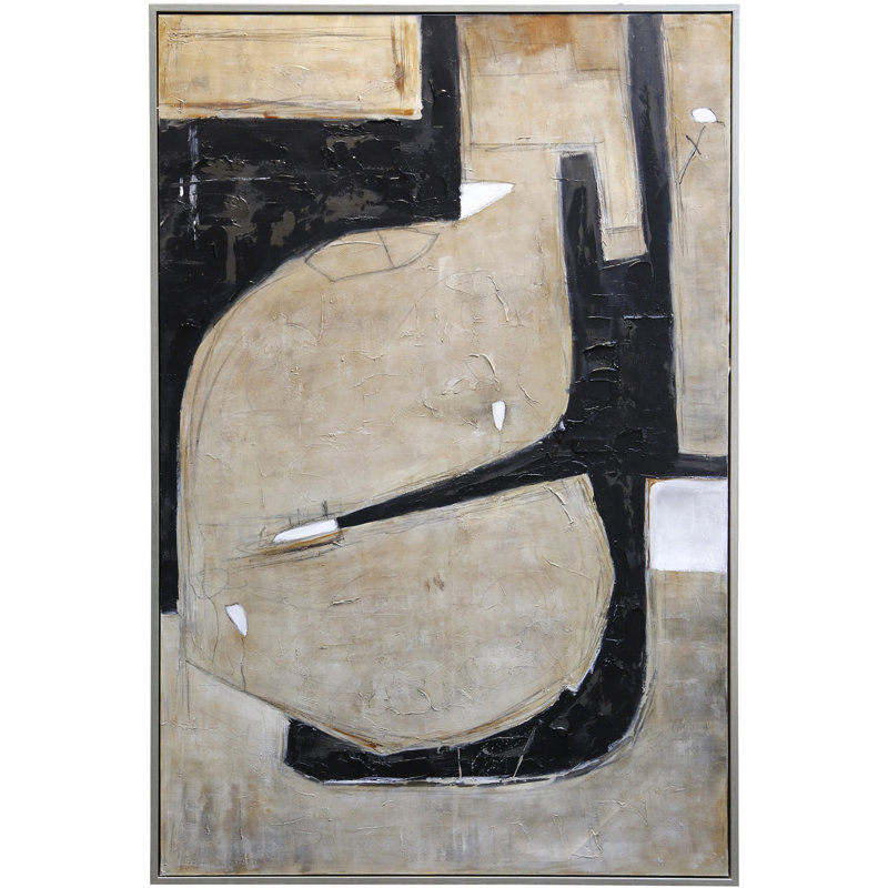 Art sur toile encadré Fade - petit - abstrait peint à la main - cadre de 1,5 pouce, H 73,75 po x l 49,75 po