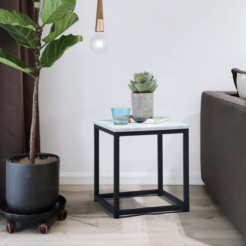 Table de bout Crolling, Marbre blanc