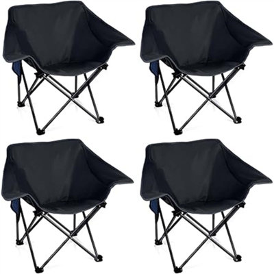 Ensemble de 4 chaises de camping portatives pliantes pliantes compactes pour adultes pour camp de camping robuste