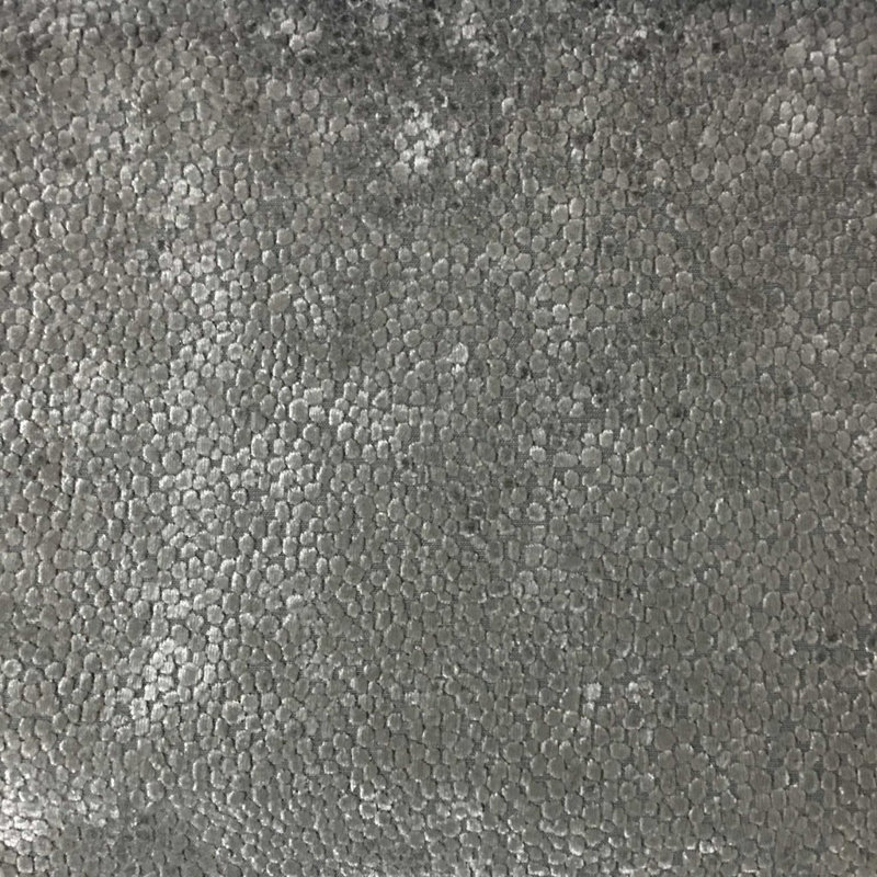 Tuscany-Florence Dots Burnout Velvet Fabric, Steel