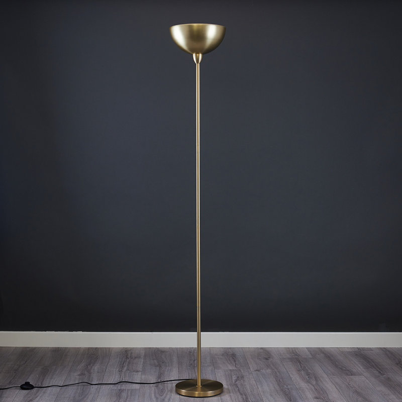 Carolinda 180cm Forseti Matt Gold Uplighter Floor Lamp, Yes, Matte Gold