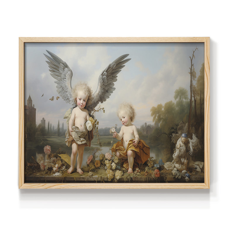 Angels From Above-11 - Reproduction encadrée - Restickable, H 8 po x l 10 po, Encadré naturel