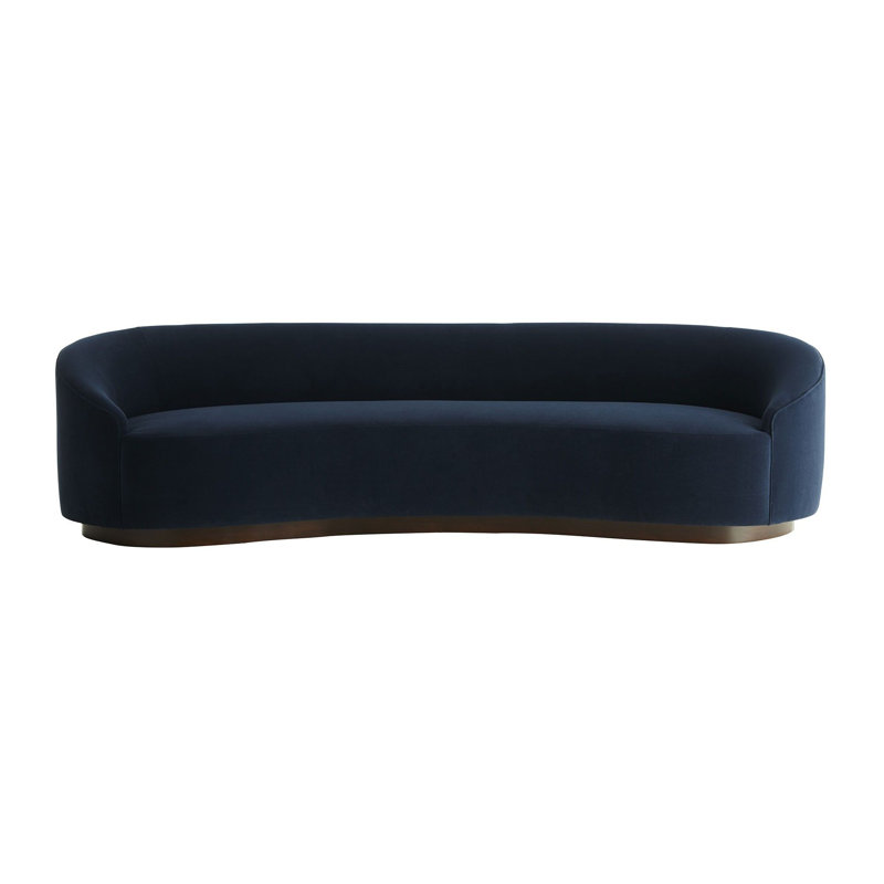 Turner Small Sofa Paprika Velvet, Dark Walnut, 29.5"H x 108"W x 34"D, Indigo Velvet