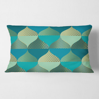 Luxury Retro Drops I - Mid-Century Modern Printed Throw Pillow