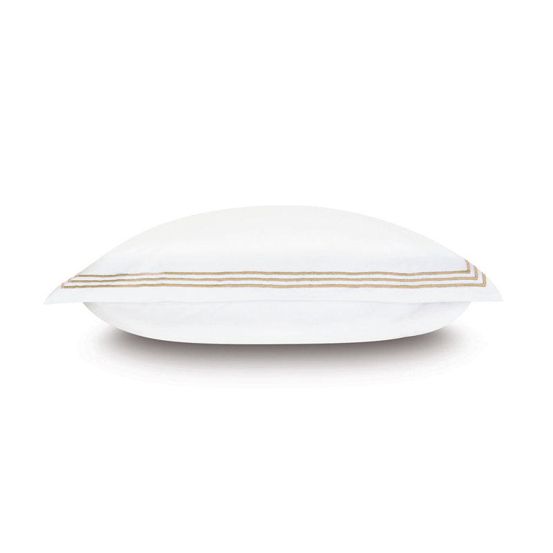 Tessa Cotton Sham Set, White/Bisque, Standard, Multi-stripe