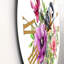 Mignon oiseau en fleurs roses et mauves - Horloge murale traditionnelle-60187314