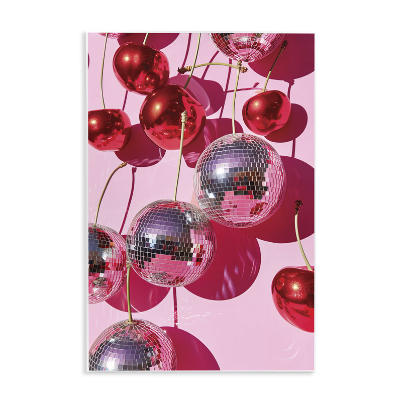 Plaque murale cerise fruits disco, design par LSR Design Studio, H 19 po x l 13 po