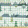 Lon Snowy Landscape of Trees and Mountains with Birds Fabric