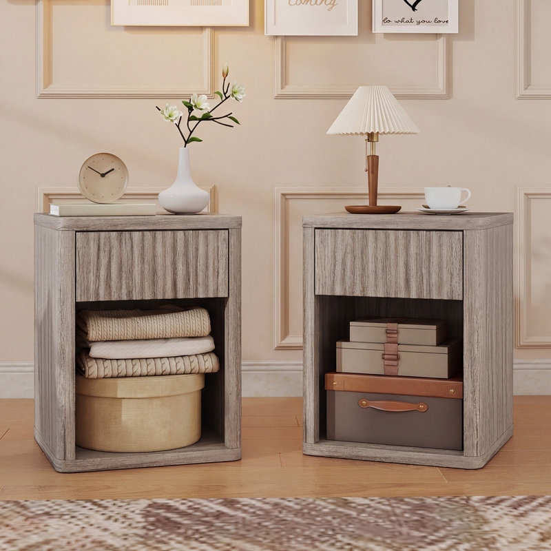 40cm W Manufactured Wood Bedside Table