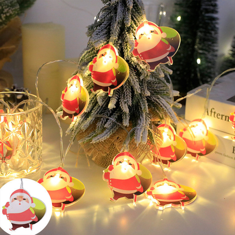 Christmas Lights Decorations, 4.9ft 10 LED Battery(Not Include) Operated Backpack Santa Claus Light String, Waterproof Xmas Fairy Lights for Holiday Party Indoor Outdoor Home Decor