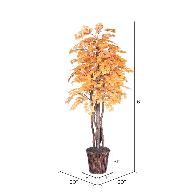 72'' Faux Tree in Wicker/Rattan Basket