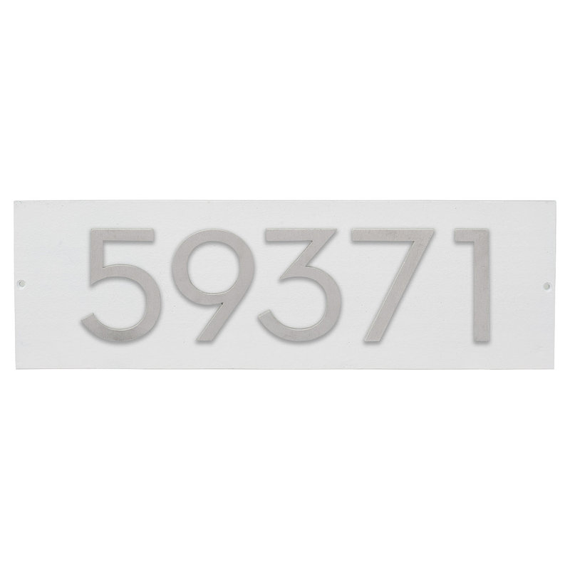 Rectangle Wall Plaque, White/Brushed Aluminum, Yes