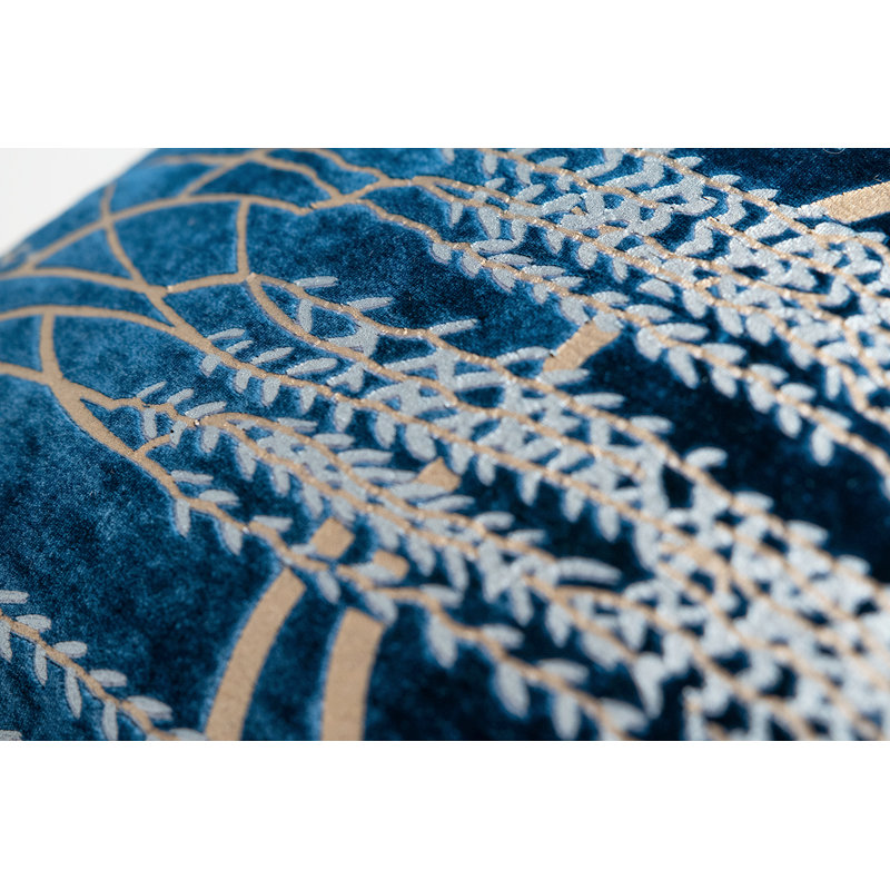 Metallic Square Velvet Pillow Cover & Insert, 22" x 22", Cobalt Black