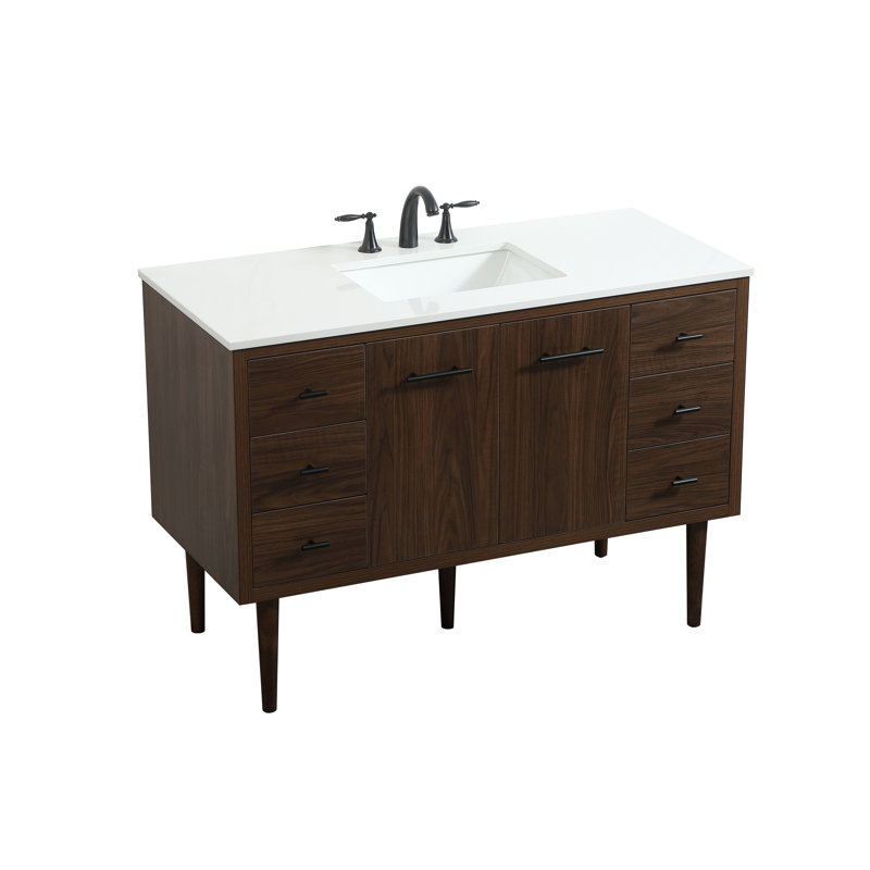 Ensemble de meuble-lavabo simple 48 po Cyrus, Noyer