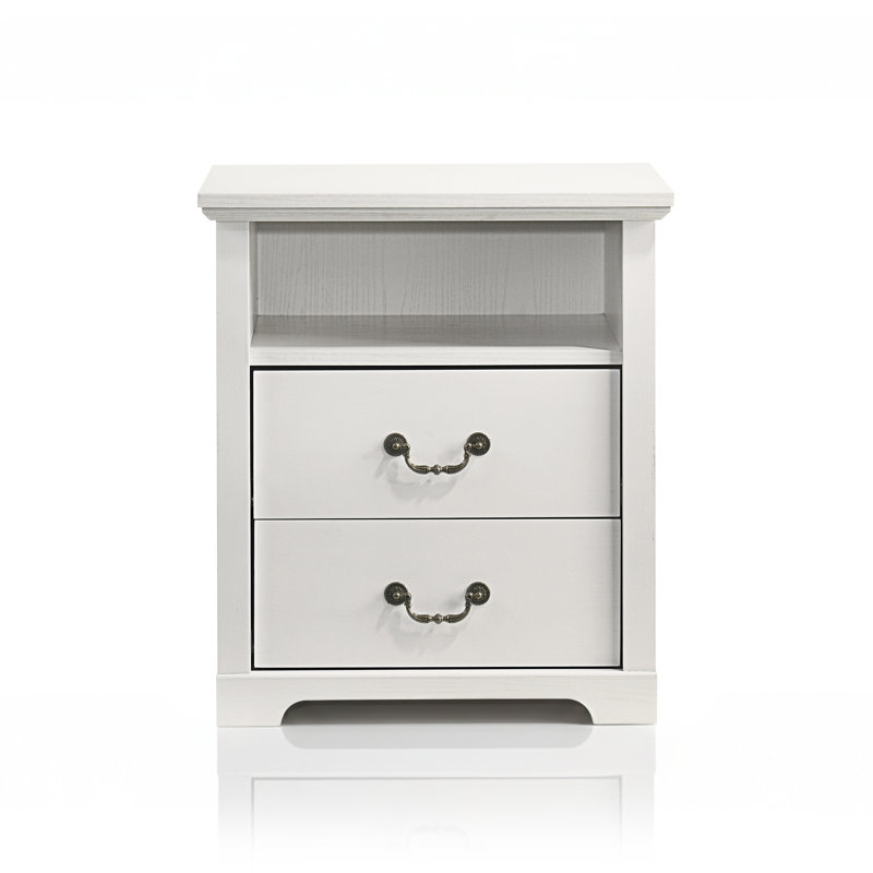 Keaton 2-Drawer Nightstand, White