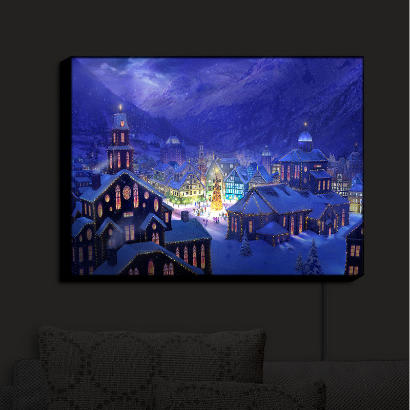 Imprimé lumière de noël éclairé sur tissu