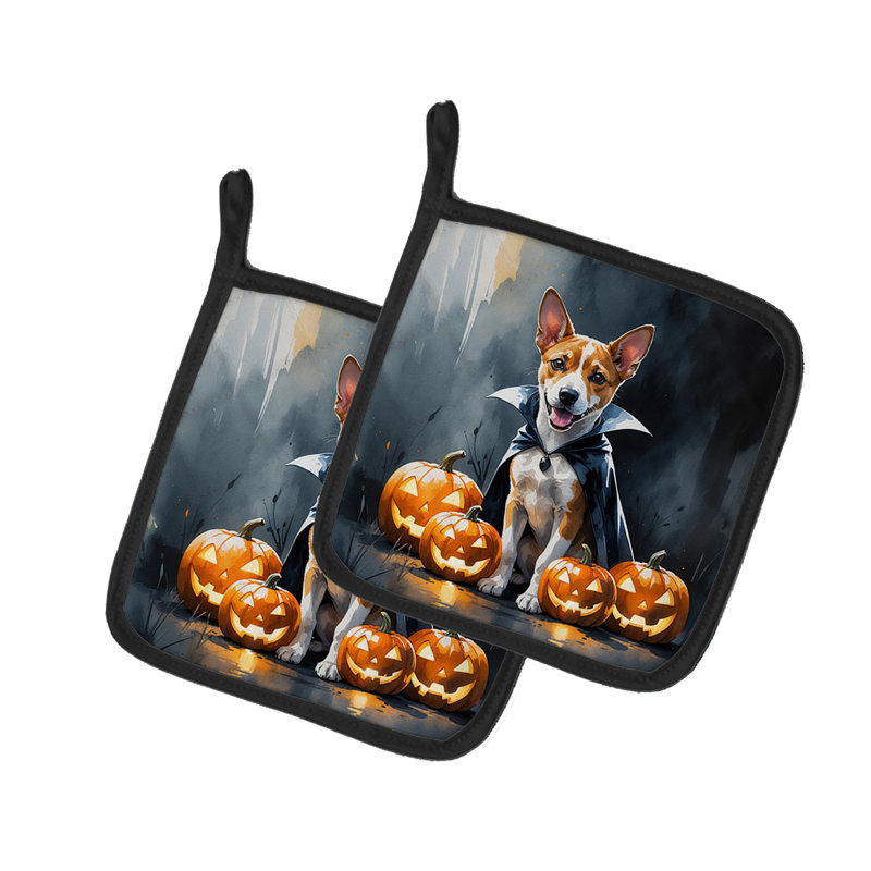 Paire de porte-pots Basenji Puppy Halloween