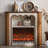 Walnut Solid Wood Freestanding Electric Fireplace