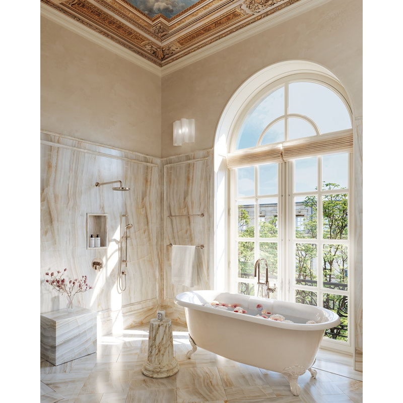 Cheshire 69" x 31" Freestanding Soaking Bathtub, Polished Brass