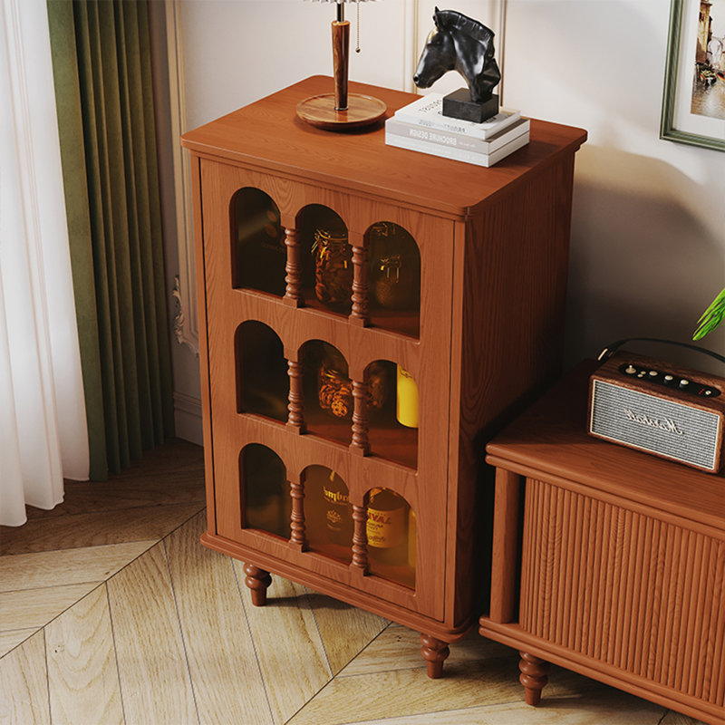 Buffet en bois massif rouge-brun
