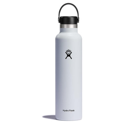 Hydro Flask Stainless Steel 24oz Standard Mouth White Water Bottle with Flex Cap