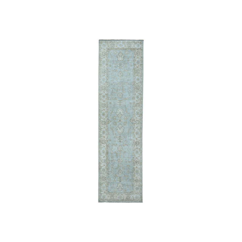 Tapis décoratif en laine noué à la main de conception unique Oushak/gris Peshawar 2 pi 7 po x 9 pi 9 po Belky