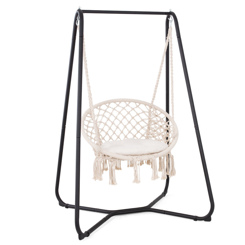 Twombly 1 Person Chair Hammock with Stand, Beige