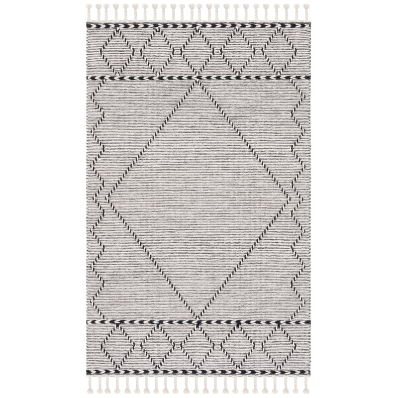 Dessiree Hand Woven Wool And Cotton Rug, Rectangle 5' x 8'