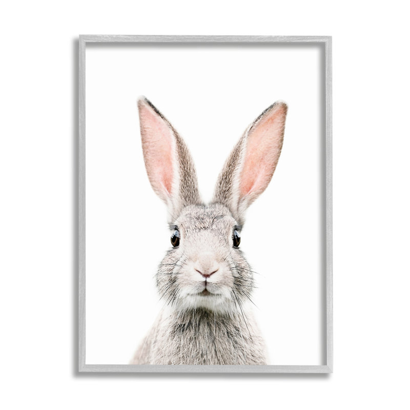 Portrait de lapin par Sissi et Seb, H 30 po x l 24 po x P 1,5 po, Estampe numérique Farmhouse