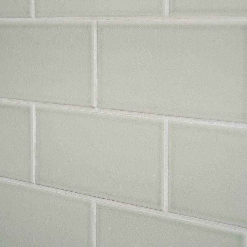 Gondola 3.93 in. x 7.87 in. Crackled Polished Ceramic Wall Tile (10.76 Sq. Ft./Case), Fern Green