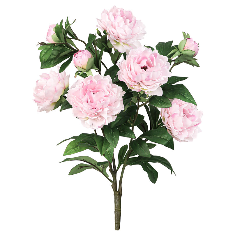 Bouquet de tiges de pivoines artificielles, Rose clair