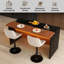 Table de salle à manger avec 2 tabourets de bar, éclairage DEL pour la salle à manger