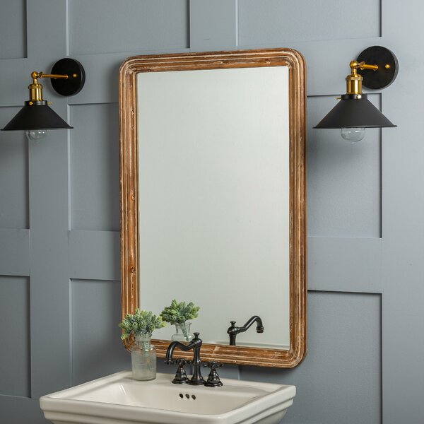 Sonata Rectangular Wall Decor Mirror Bathroom Mirror With Shelf