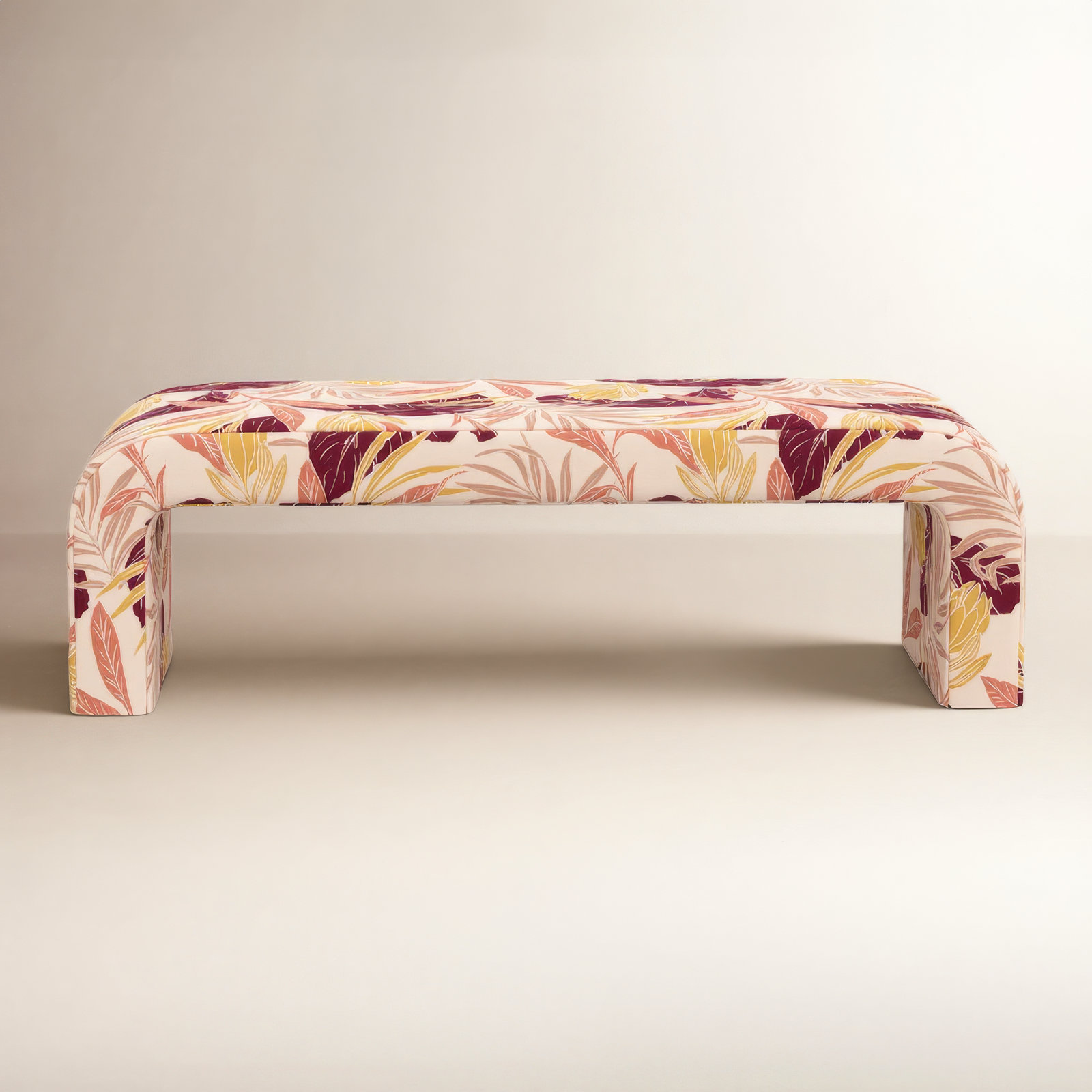 Barley Upholstered Bench, Protea Palm Blush