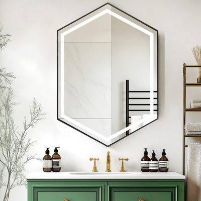 Briahna 24" W x 34" H LED Medicine Cabinet with Mirror