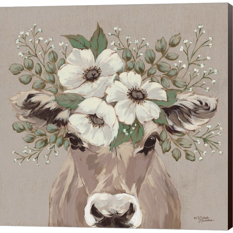 «Flora the Jersey Cow» par Michele Norman - peinture sur toile sans cadre