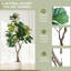 Figuier lyre artificiel en pot - Plante d'intérieur artificielle de 1,9 m avec feuilles vertes réalistes pour salon ou bureau