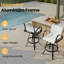 Tabouret de bar pivotant en aluminium avec dossier SUNBRELLA-1313159694