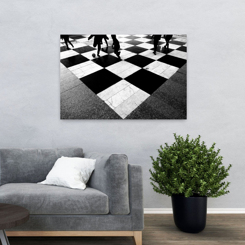 Art mural abstrait contemporain Chess, H 48 po x l 32 po