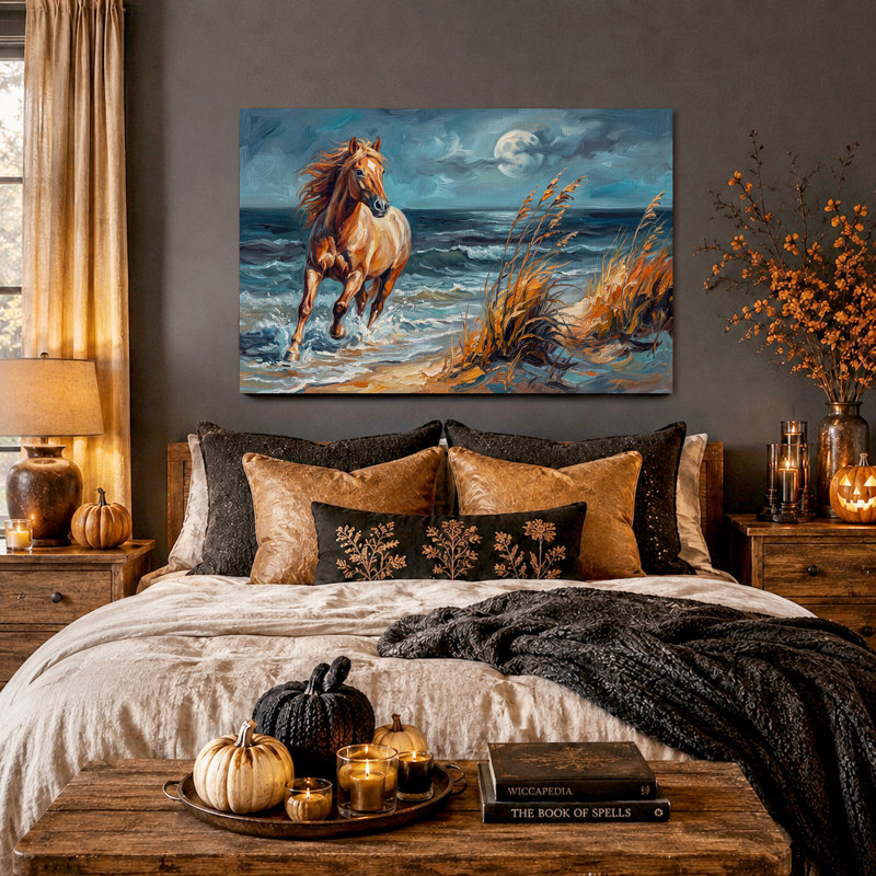 Art mural sur toile d'Halloween, H 32 po x l 48 po