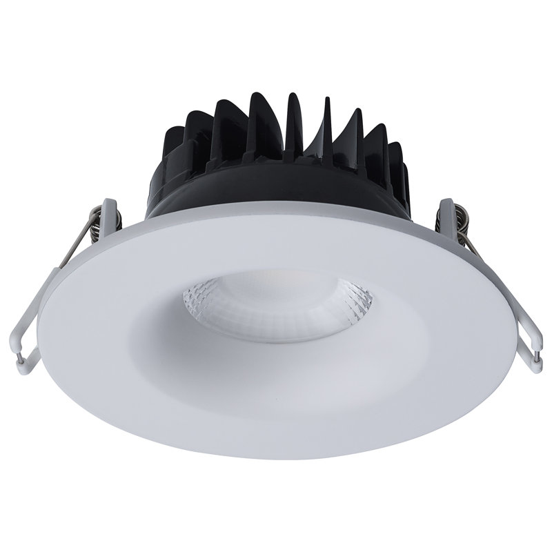 10 Watt LED Direct Wire Downlight Remote Driver CCT Selectable Dimmable Round Black Finish, White