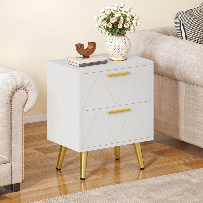 40cm W Bedside Table, White