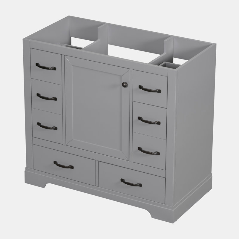 Base de meuble-lavabo simple 35,5 po seulement, Gris
