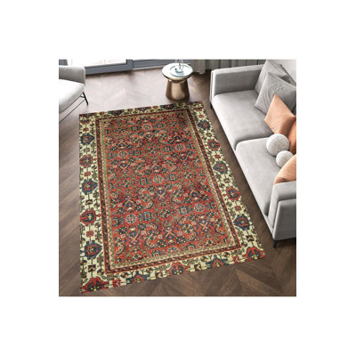 Tapis lavable rétro en terre cuite