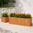 2-Piece Cedar Wood Outdoor Planter Box Set with Drainage, 15-Inch Square and 60-Inch Rectangular, Brown
