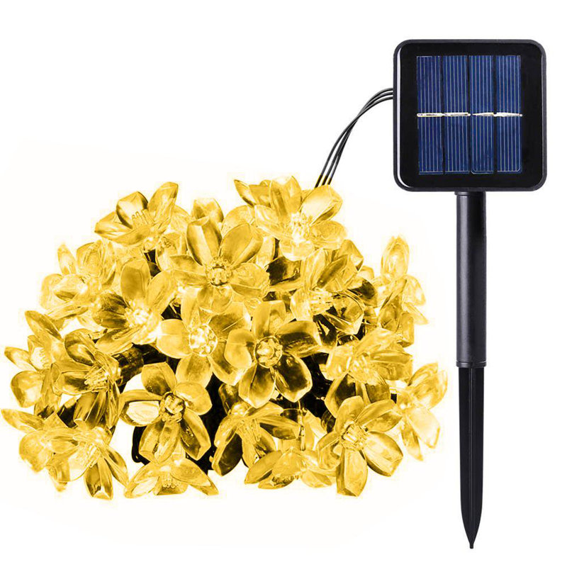 Mini guirlande de 30 ampoules DEL à énergie solaire Dasara, Jaune