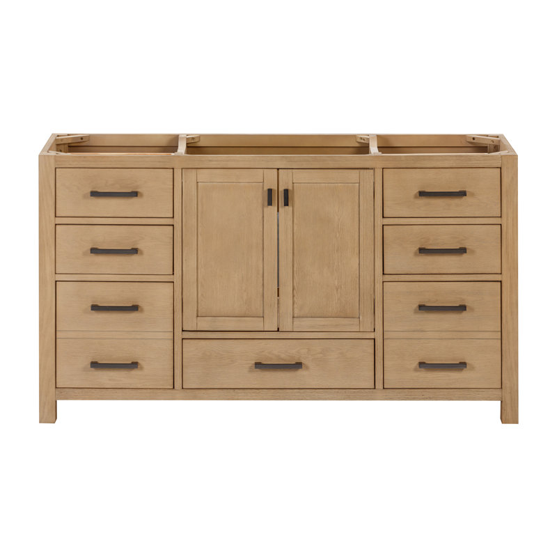 Modero 60" Single Vanity Base, Brushed Oak