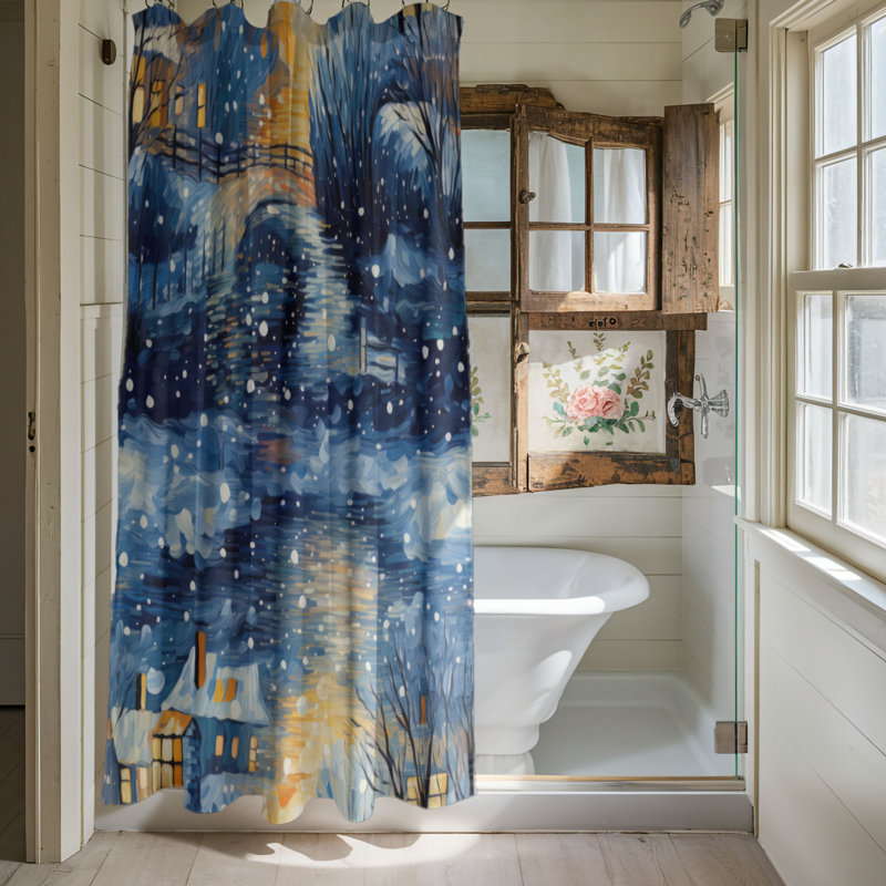 Winter's Morning Frost - Premium Shower Curtain, 74" H x 71" W