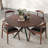 47.2" Solid Wood Round Dining Kitchen Table For 4-6 People With Intersecting Pedestal Base-1631977306