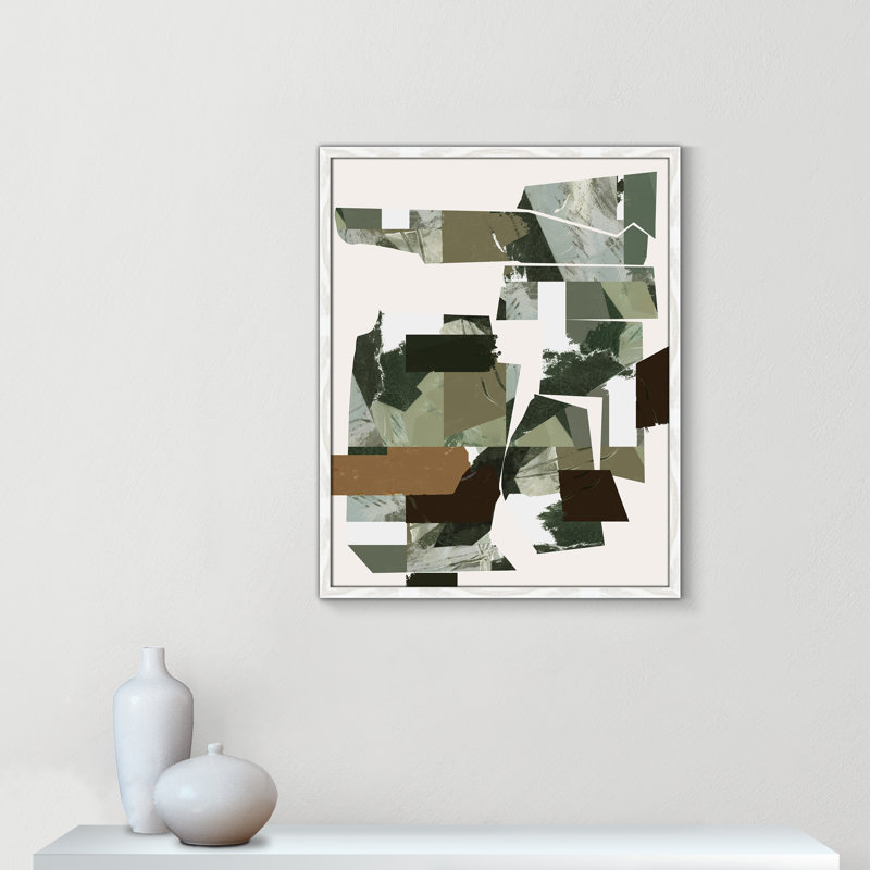 «Green Endeavour I Print» par Cartissi, L 23,5 po x H 29,5 po, Framed Print, Grain de bois blanc